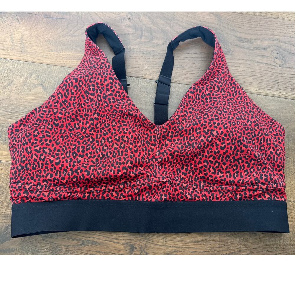 Fabletics All Day Every Day Low Impact Jacquard Sports Bra Red Women's Size 2X - Picture 3 of 8
